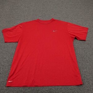 Nike Shirt Mens XL Red NikeFIT Dry Swoosh Athletic Training Performance Tee